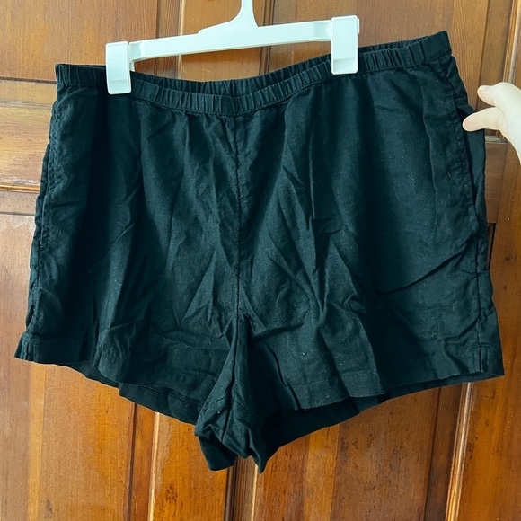 Target Pants - A New Day Black Linen Blend Shorts XXL | Women’s Pull-On Elastic Waist Summer